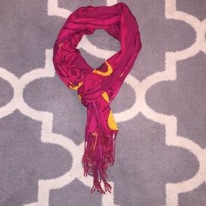 Pink, red and yellow lightweight scarf